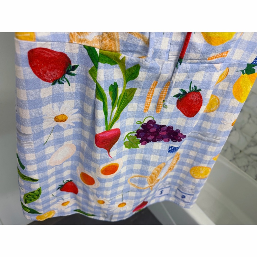 Lisa Says Gah Alexa Picnic Alfresco Mini Shirt Dress Blue Gingham Food L - Picture 8 of 16